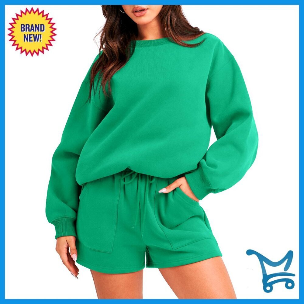 Oversized Lounge Sweatsuit Set High Waisted Shorts Tracksuit Casual Matching